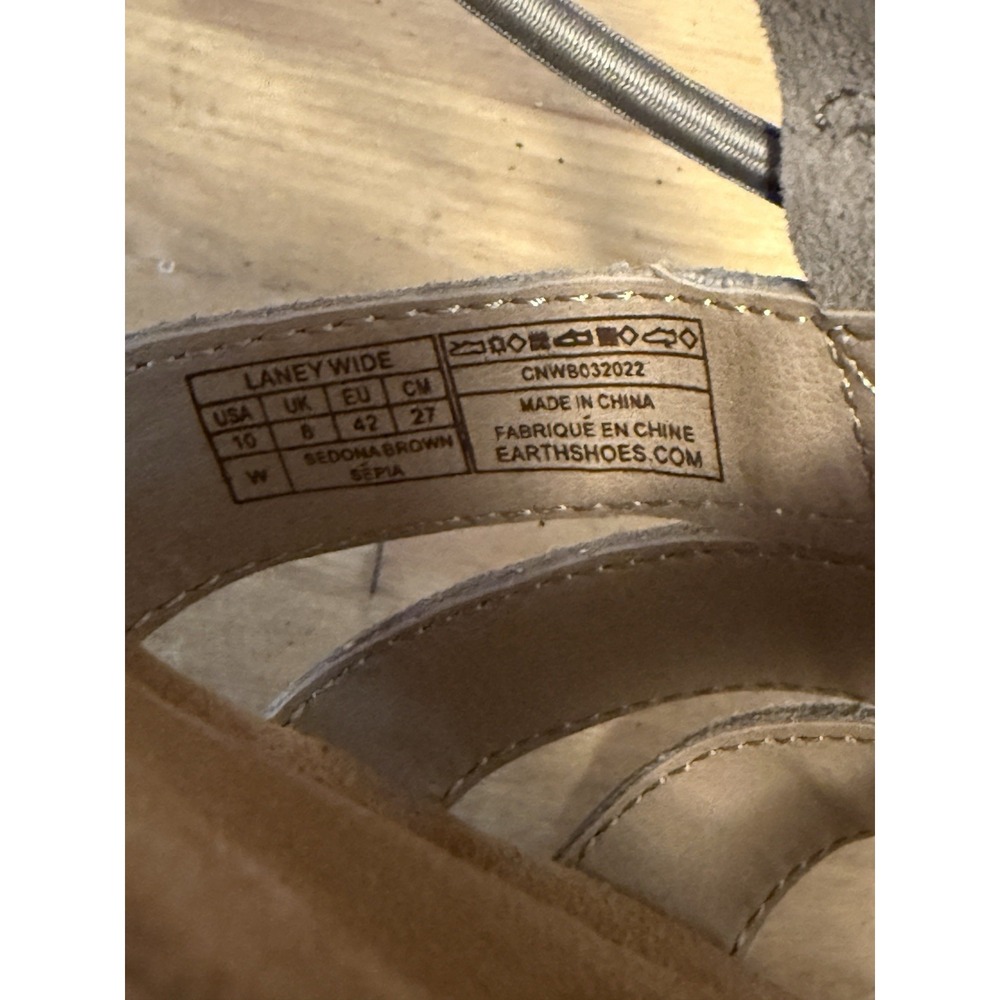 Earth Origins Leather Suede Sling-Back Sandals Laney Sedona Brown Women 10 NWOB - Picture 7 of 7